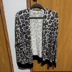Maurices Black and White Animal Print Cardigan